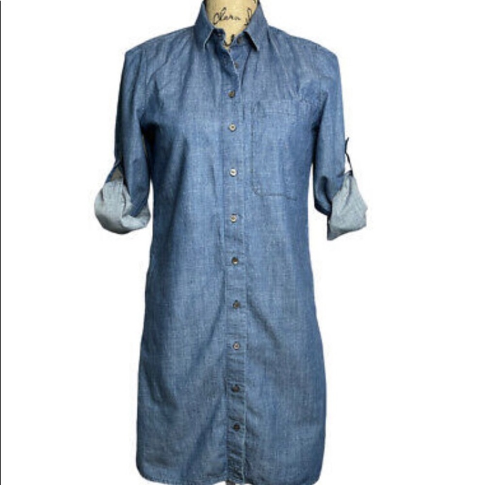 Club Monaco chambray shirt dress